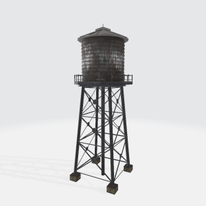 Water Tower 3D Model Free Download