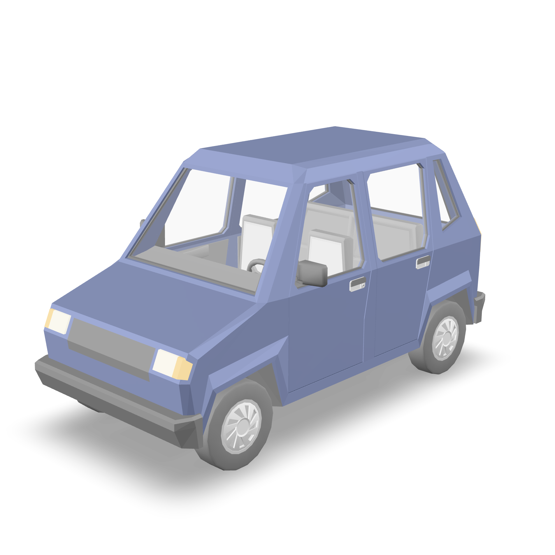 Low-Poly City Car 3D Model