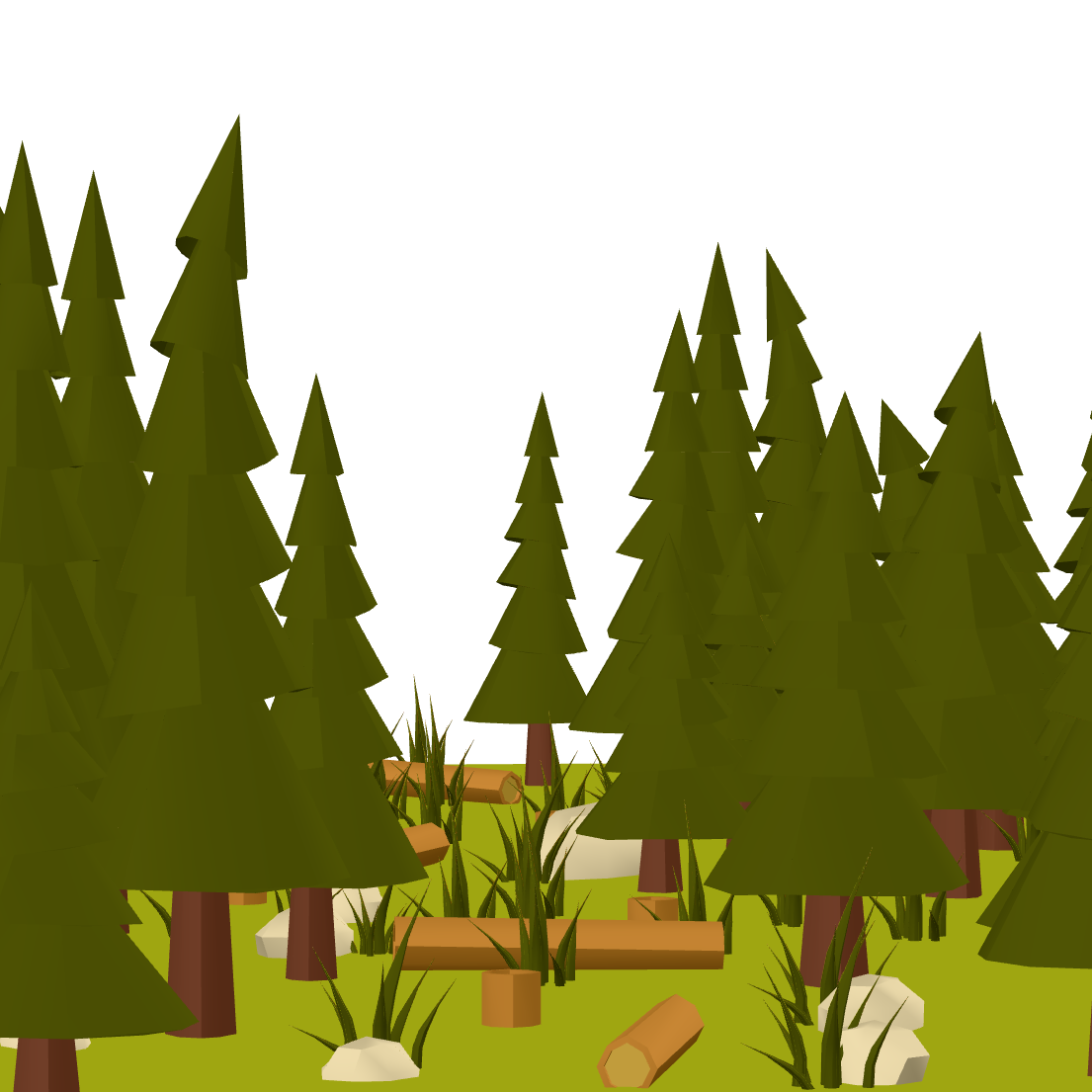 Lowpoly Forest Scene 3D Model