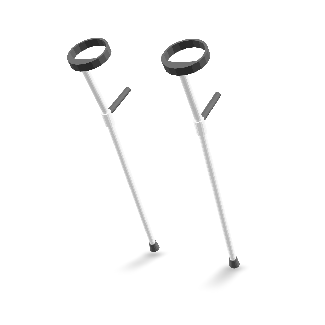 Forearm Crutches Pair 3D Model