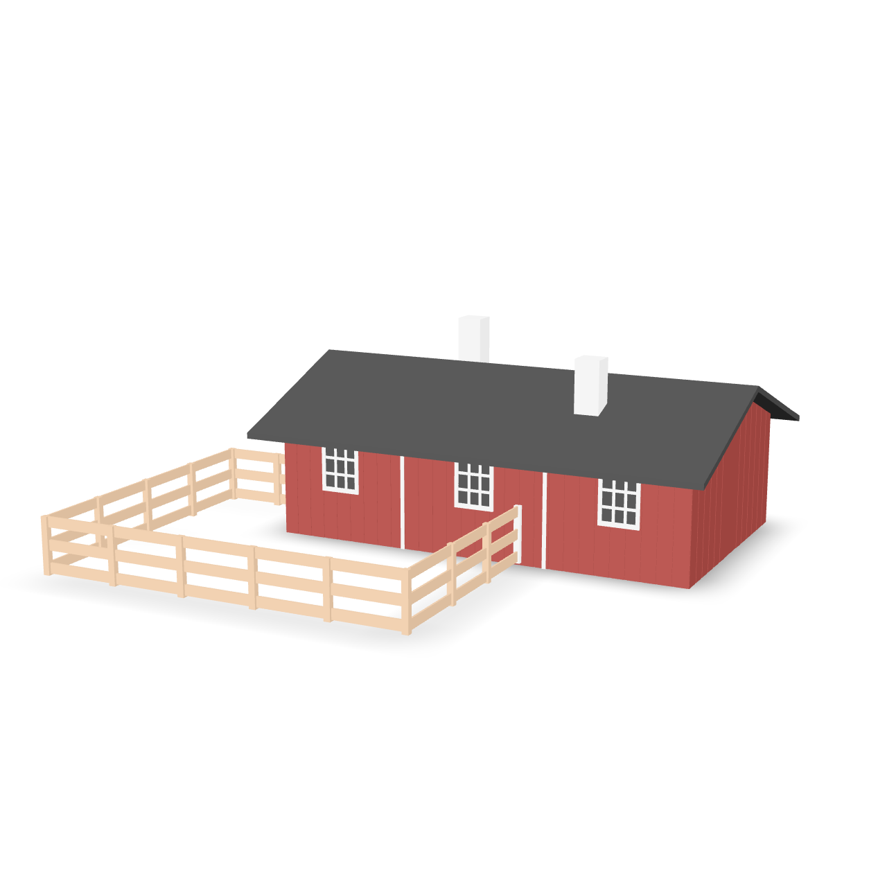 Simple Farmhouse Model 3D Model