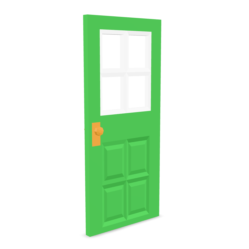 Stylized Green Door 3D Model