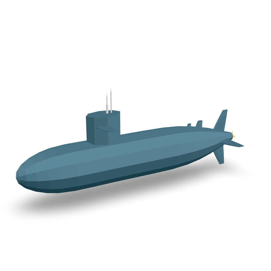 Low Poly Submarine 3D Model