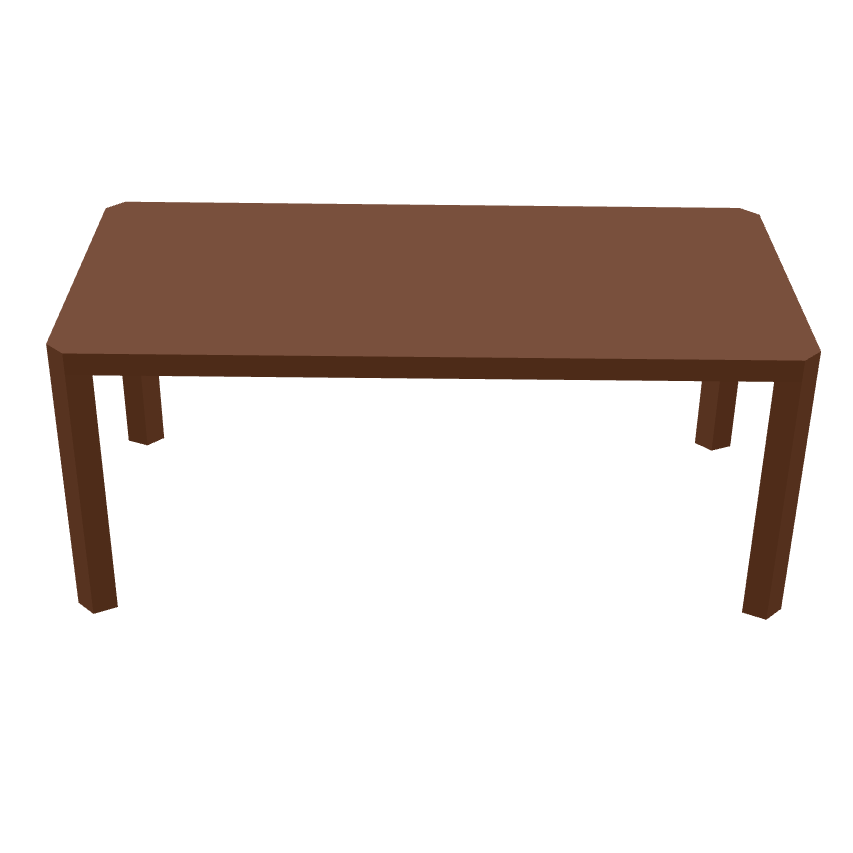 Simple Wooden Table 3D Model