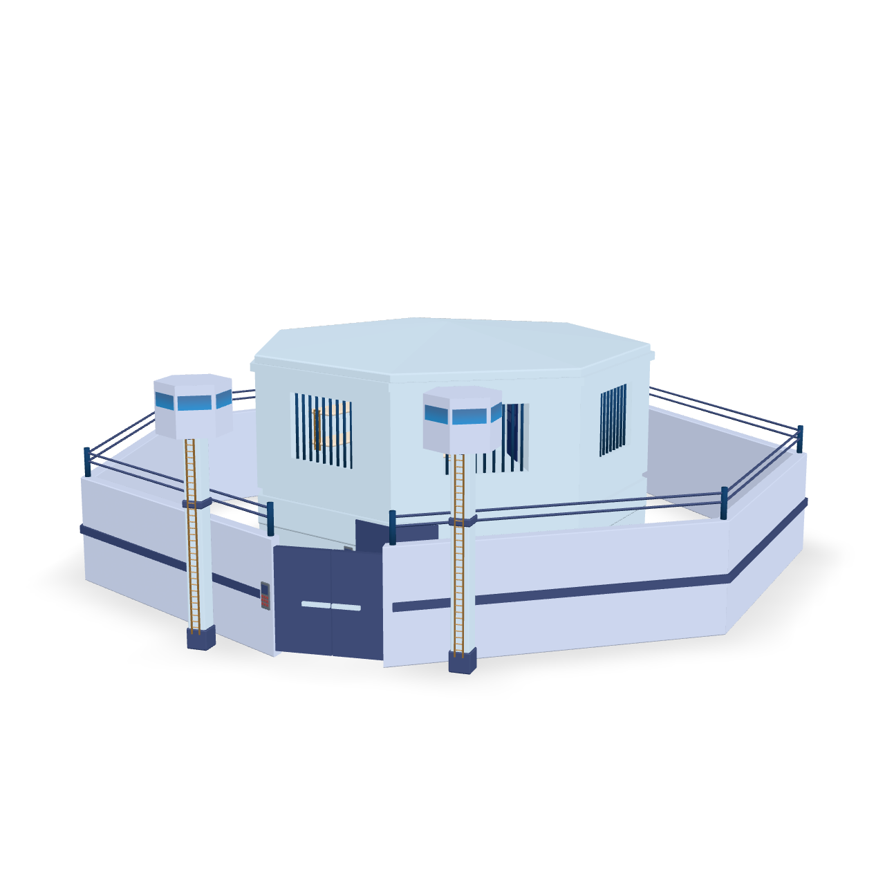 Low Poly Prison 3D Model