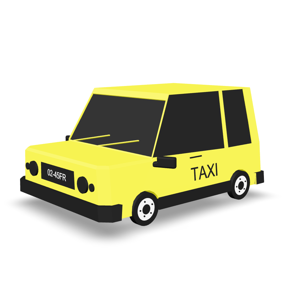 Low Poly Taxi 3D Model