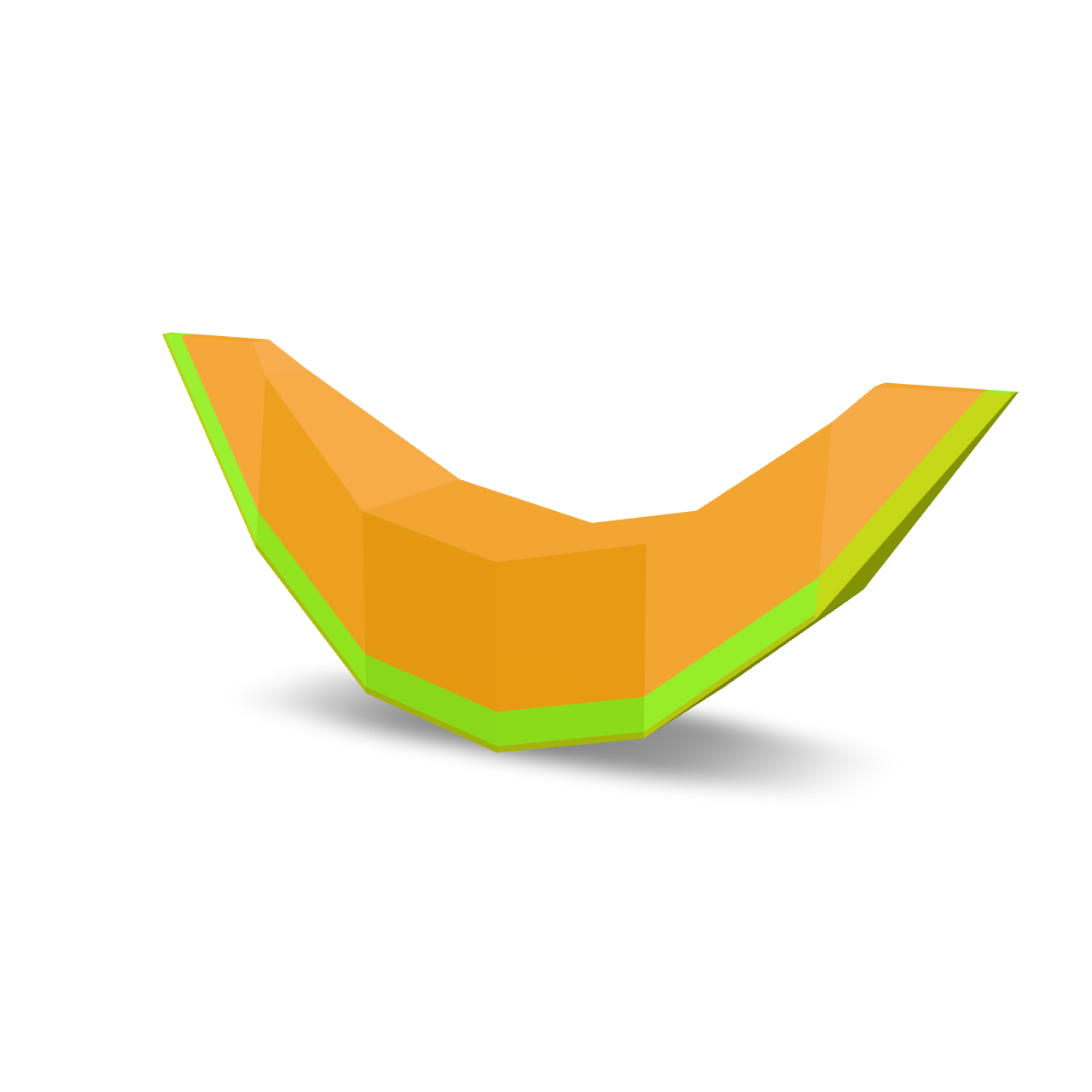 Low Poly Melon Slice 3D Model