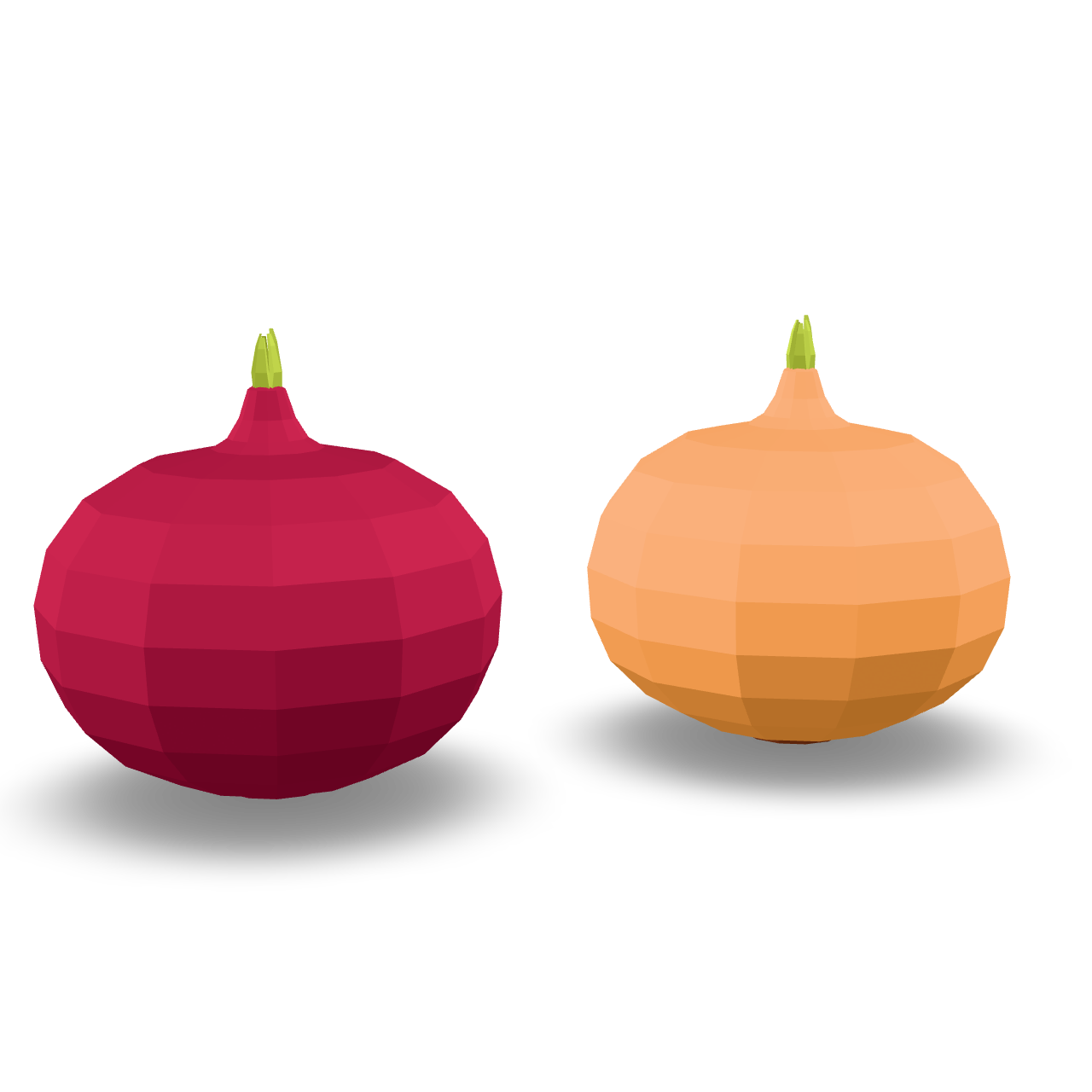 Low Poly Onions 3D Model