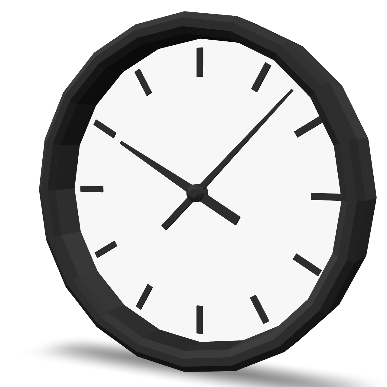 Low Poly Clock 3D Model