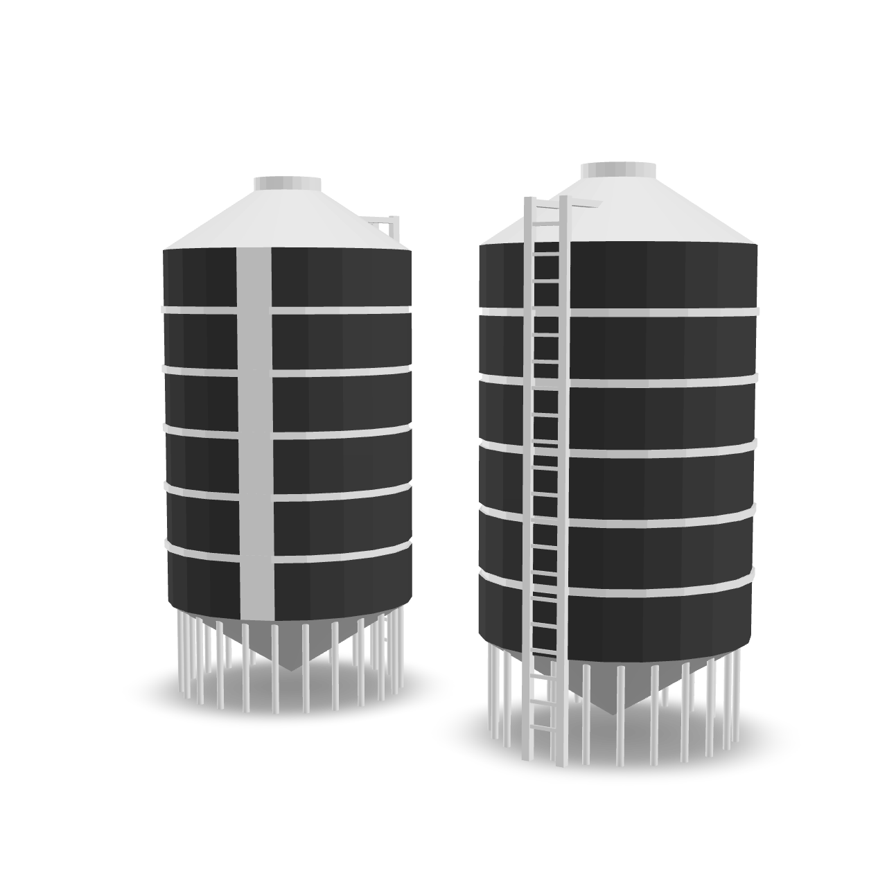 Industrial Silo Set 3D Model