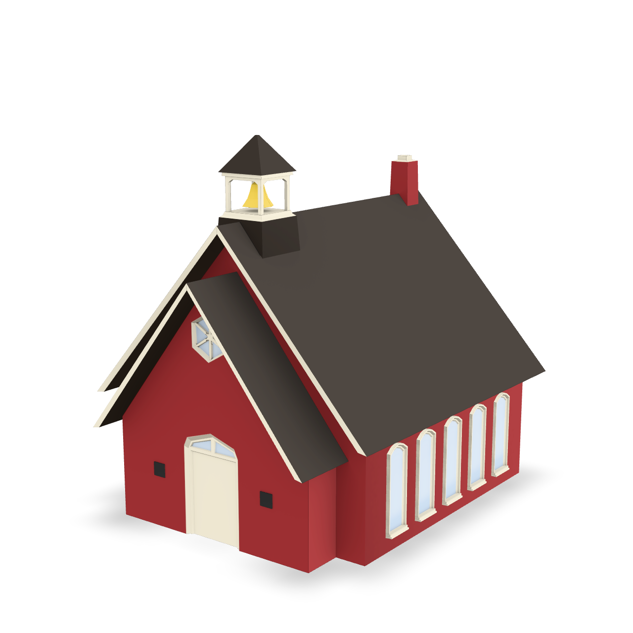 Cartoon Schoolhouse Model 3D Model