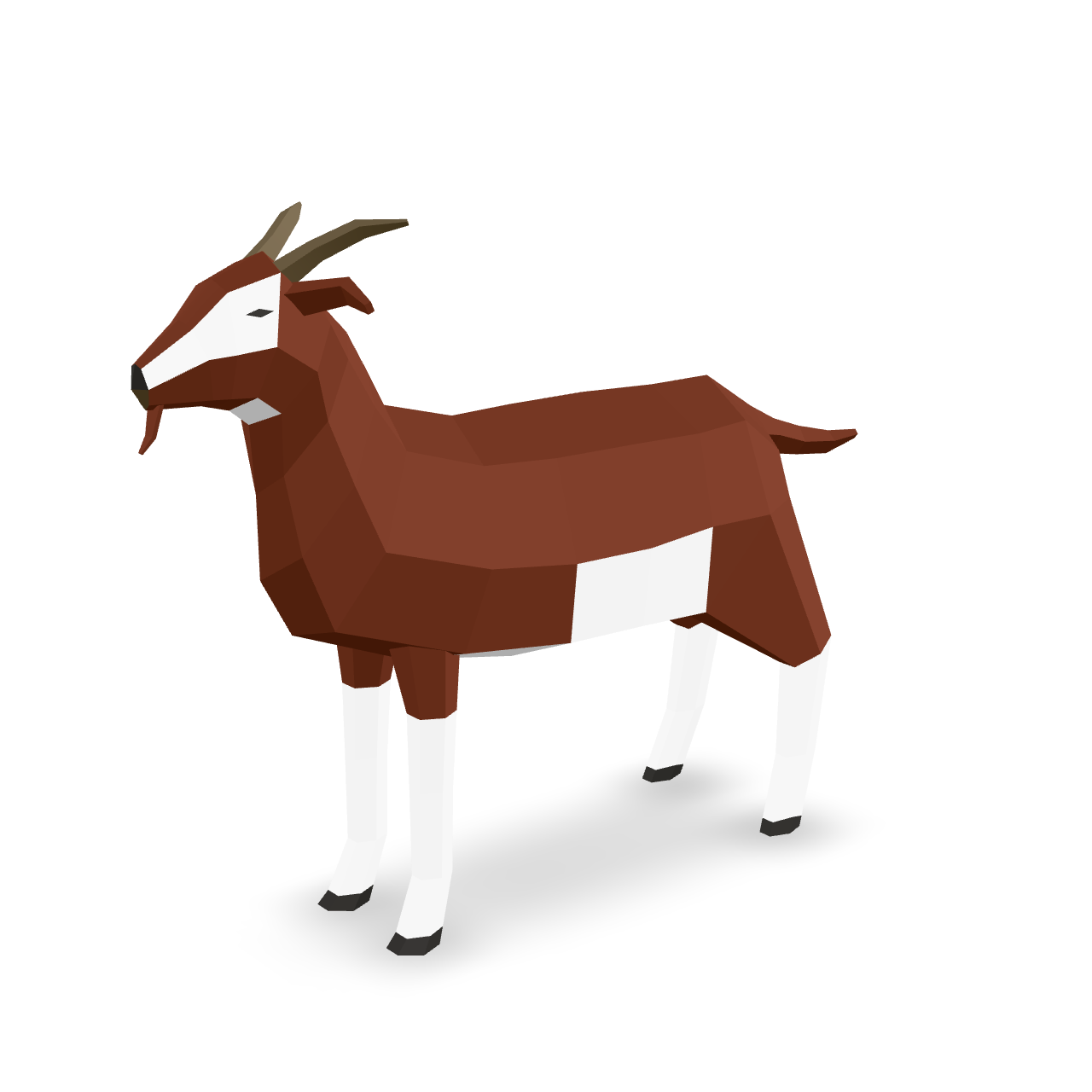 Low Poly Goat 3D Model
