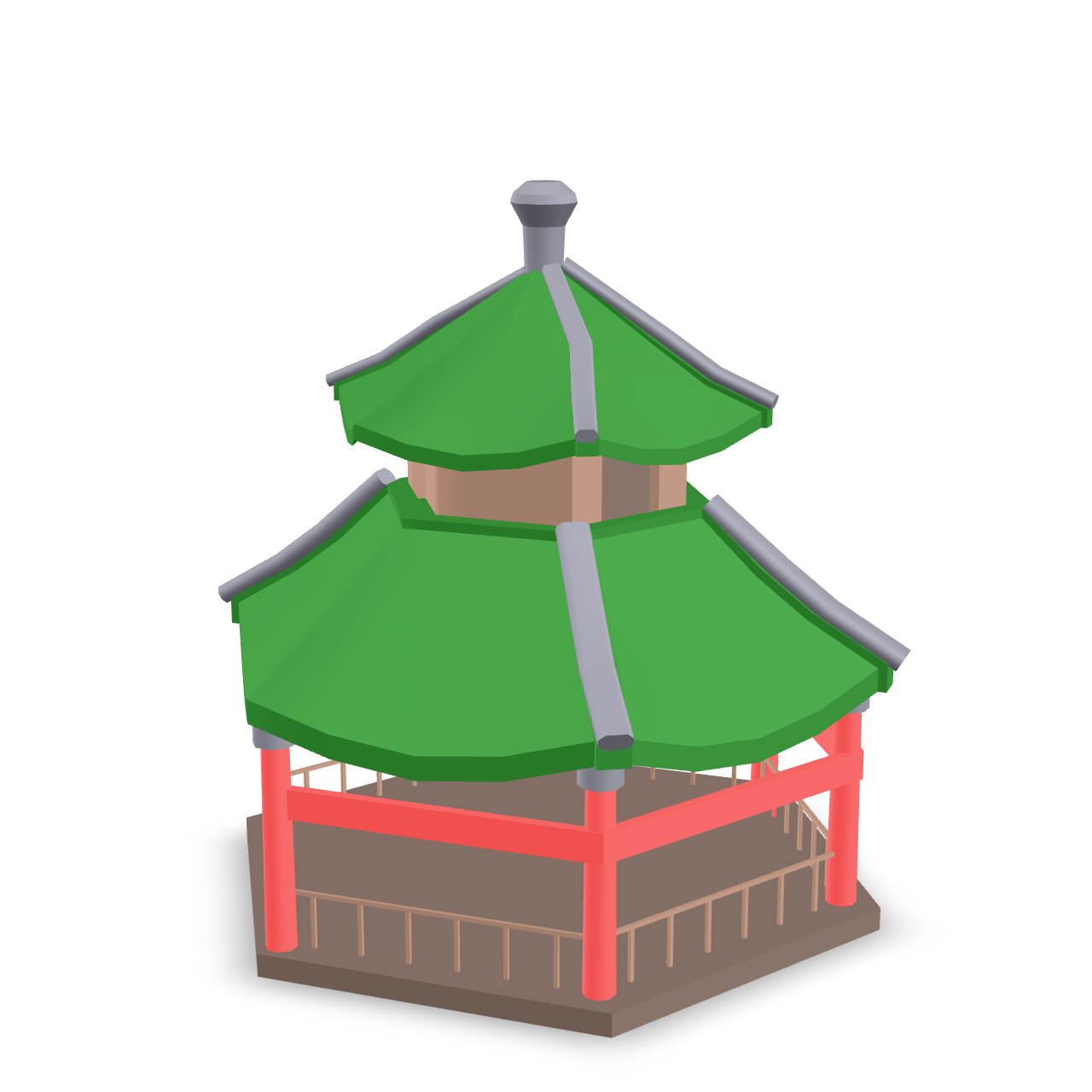 Asian Style Pavilion 3D Model