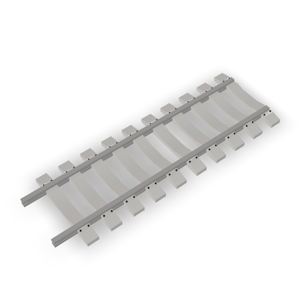 Railway Track Section 3D Model
