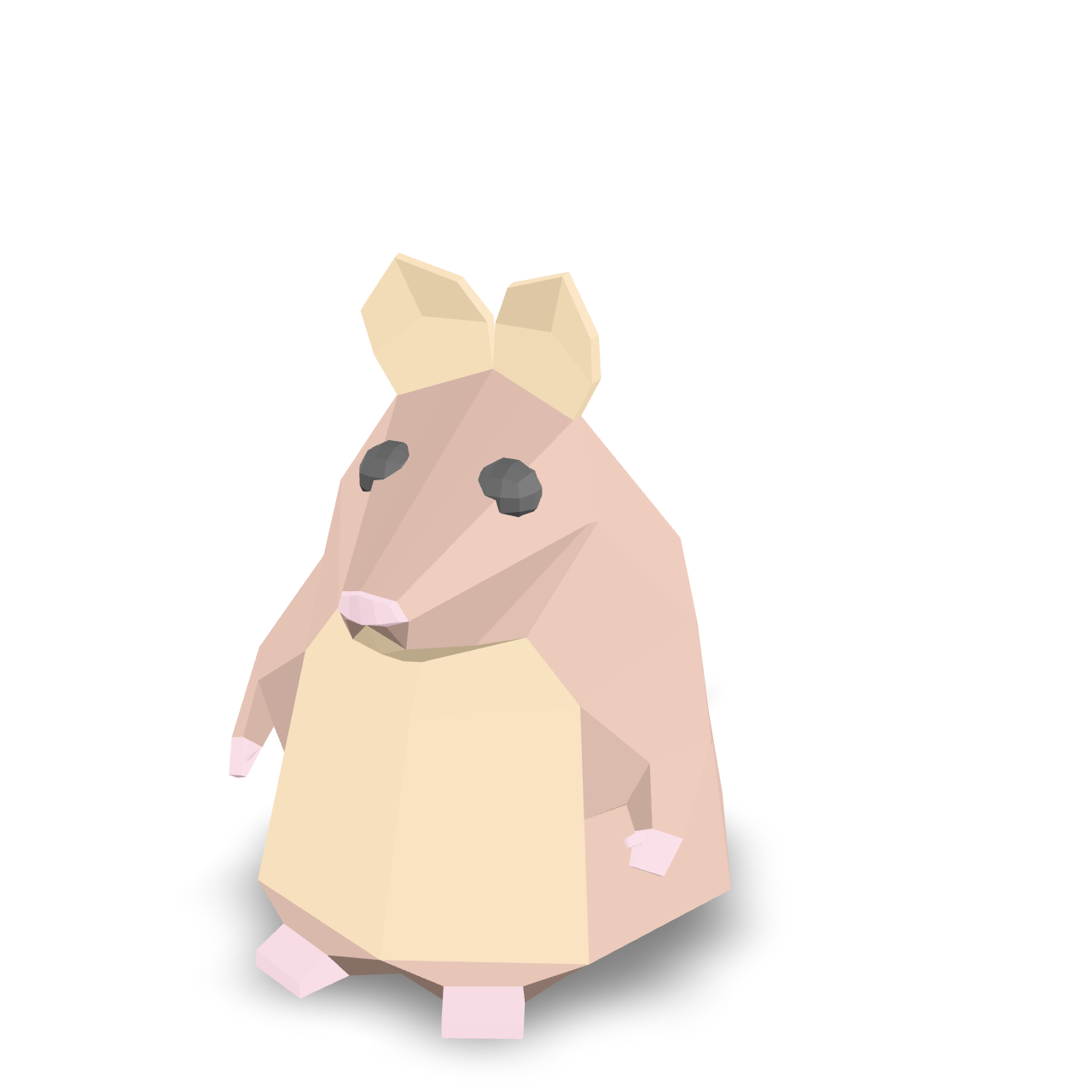 Low Poly Hamster 3D Model